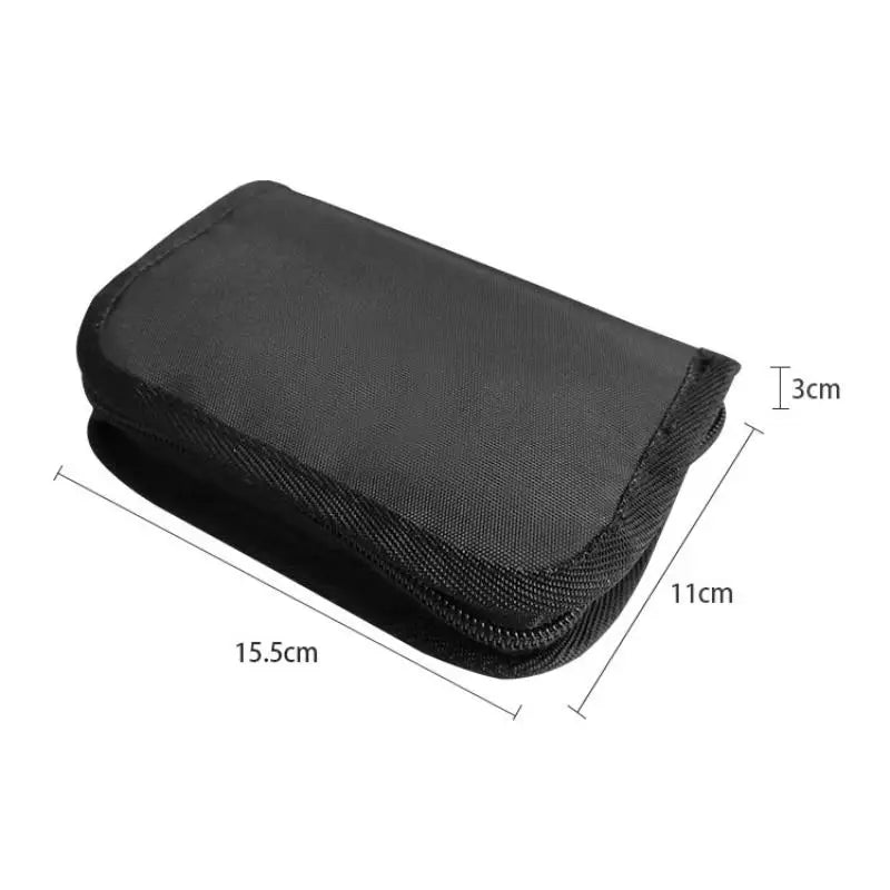 Portable Health Monitor Storage Bag | Black Zipper Organizer