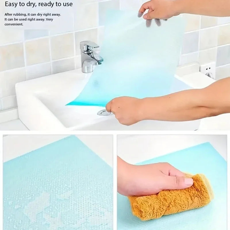 4-Pack EVA Fridge Liner Mats – Washable, Non-Slip, BPA-Free