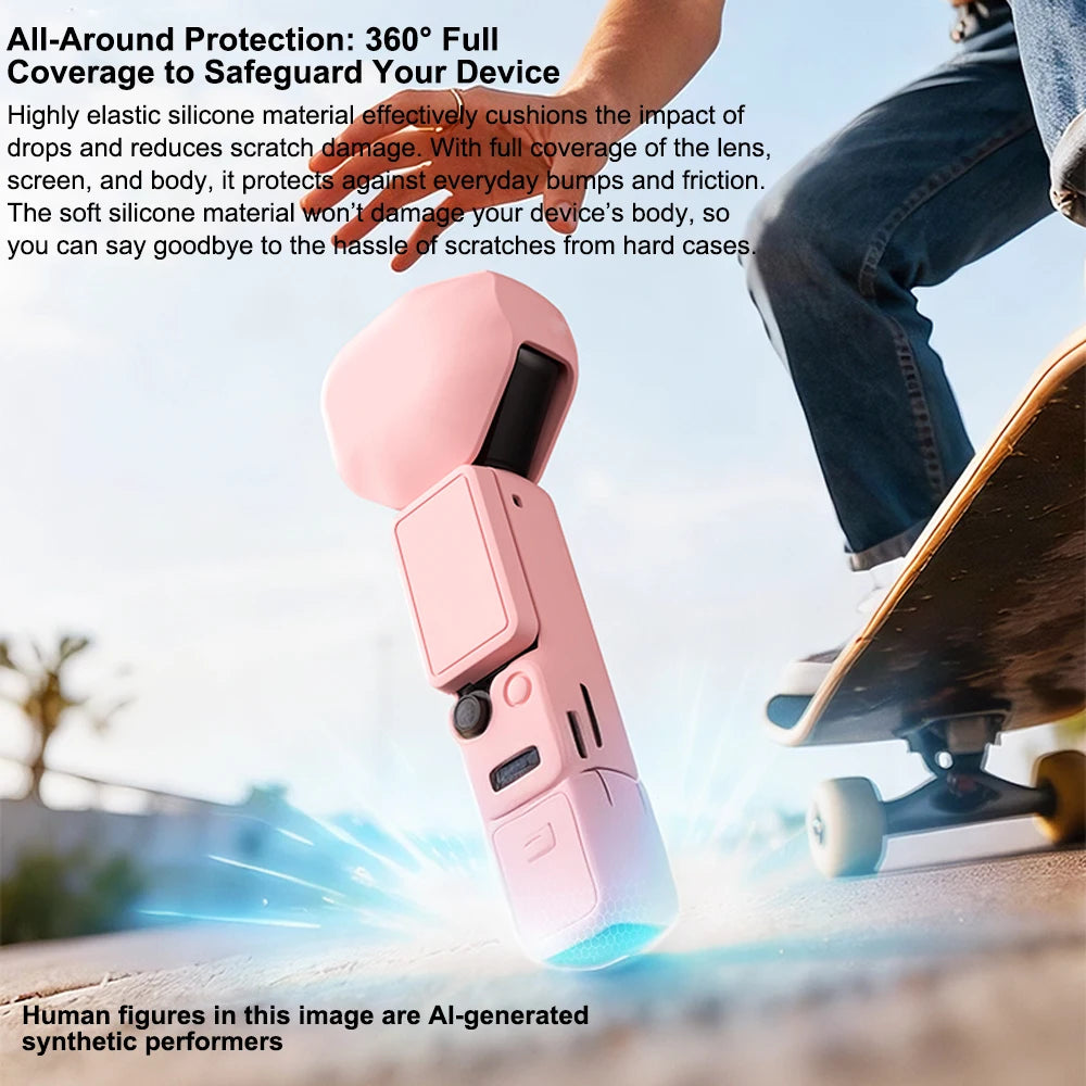 For DJI Pocket 4 Pro Silicone Case Hollow Heat Dissipation Anti-Fall Full Protection Skin-Friendly Anti-Fingerprint Precision Peaceful Pleasures Health and Wellness