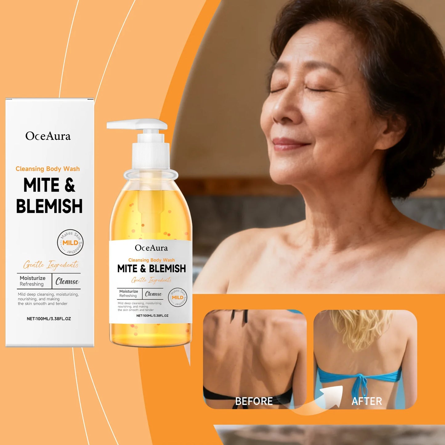 OceAura Salicylic Acid Body Wash | Exfoliating Shower Gel
