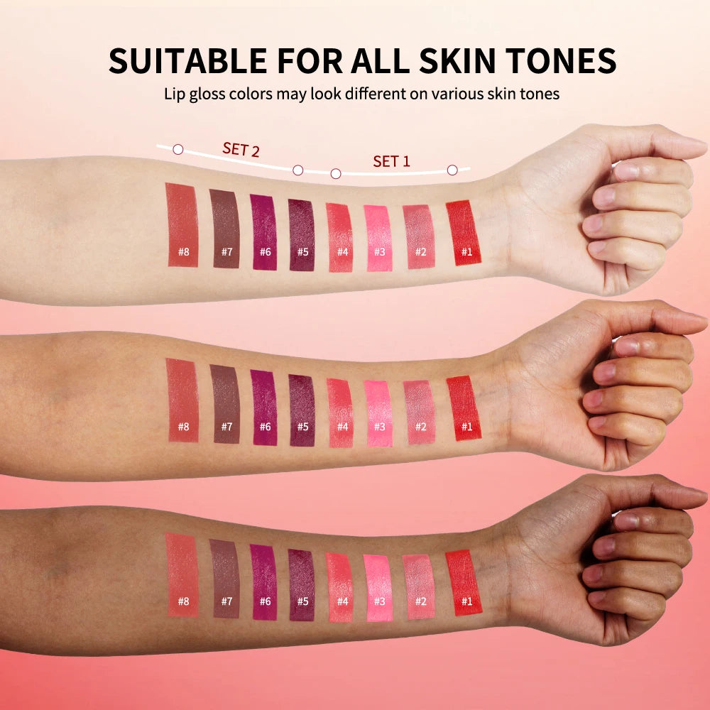 4pcs Creamy Lip Gloss Cream Matte Long-Lasting Non-Stick Cup Not Fade Waterproof Pigmented Velvet Lipgloss Gift For Girlfriend Peaceful Pleasures Health and Wellness