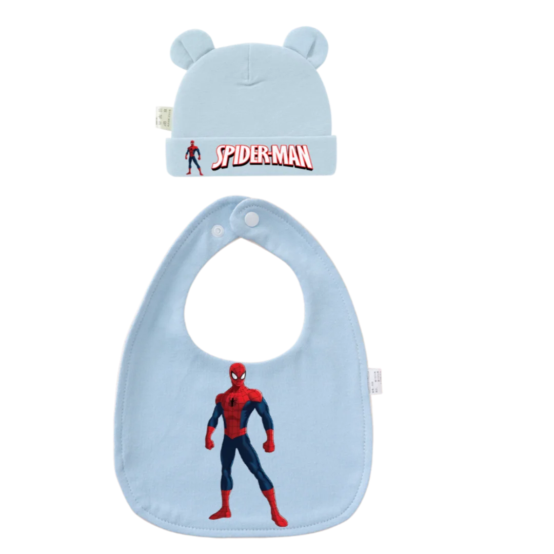 2-Piece Baby Bib & Hat Set | Soft Cotton Newborn Accessory