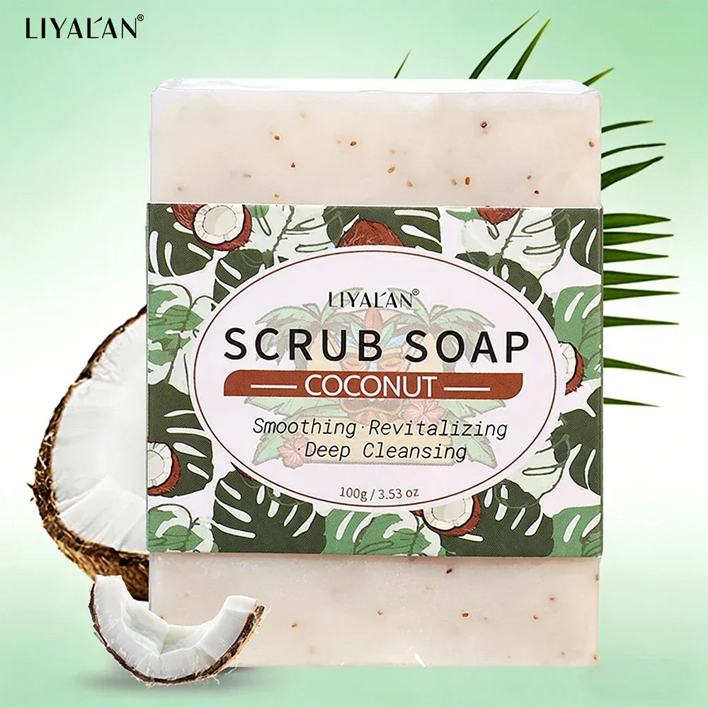 Coconut Scrub Bar Soap – 2-in-1 Exfoliating Body Wash Peaceful Pleasures Health and Wellness