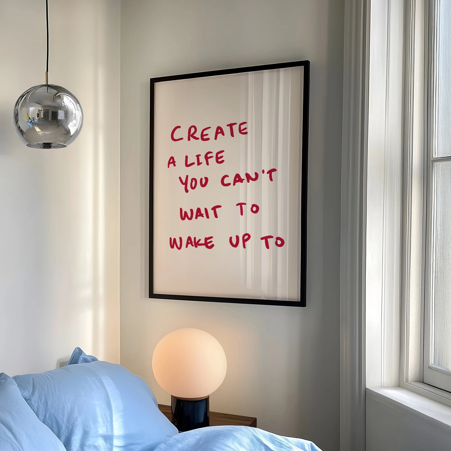 Create A Life You Can't Wait To Wake Up To Wall Art Prints Canvas Painting Poster Picture For Living Room bed Room Home Decor Peaceful Pleasures Health and Wellness
