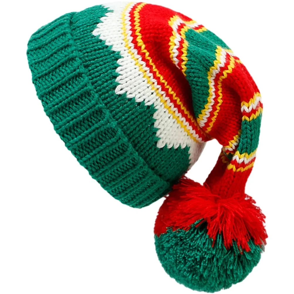 Santa Claus Hat Cute Pom Pom Parent-Child Christmas Knitted Hats Soft Beanie Xmas Decoration New Year Party 2026 Peaceful Pleasures Health and Wellness One Size Adult