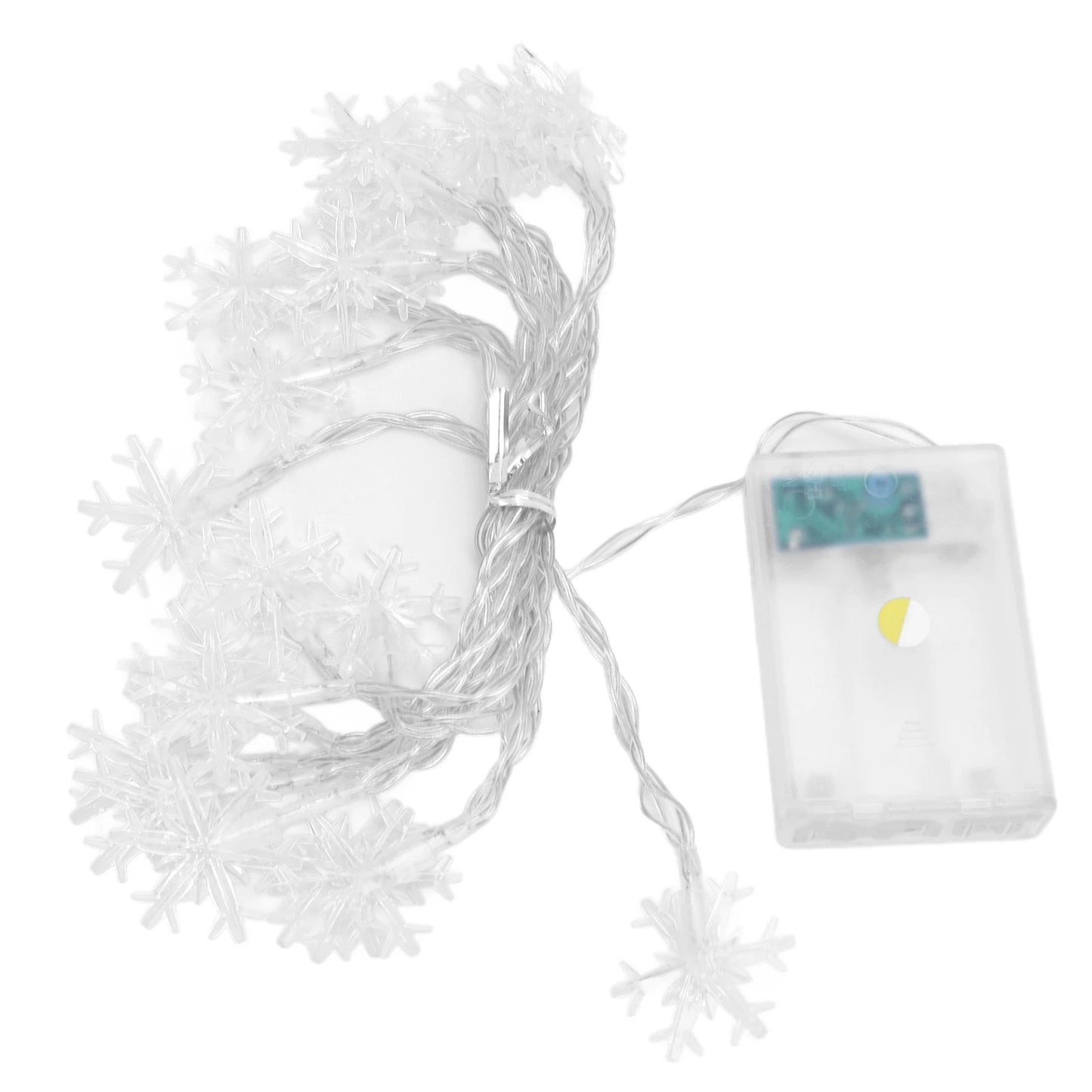LED Snowflake Light String Beautiful Christmas String Battery Operated Great Gift Romantic for Party for Holiday for Christmas Peaceful Pleasures Health and Wellness