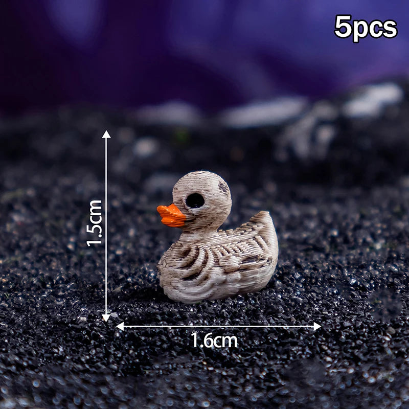 5-Pack Halloween Resin Duck Miniatures | Spooky Mini Figurines