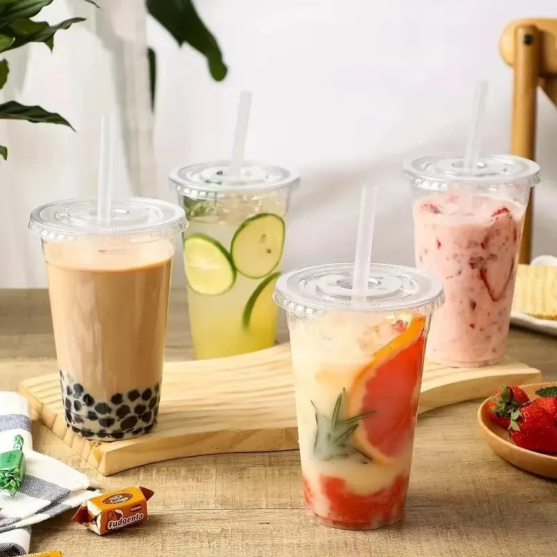 10-Pack 12oz Clear Plastic Cups | Bubble Tea, Iced Coffee & Party