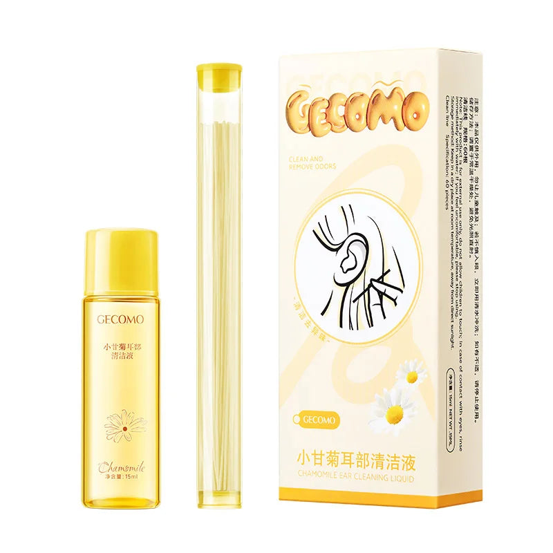 Gecomo Chamomile Ear Cleaning Solution 15ml + 60 Threads