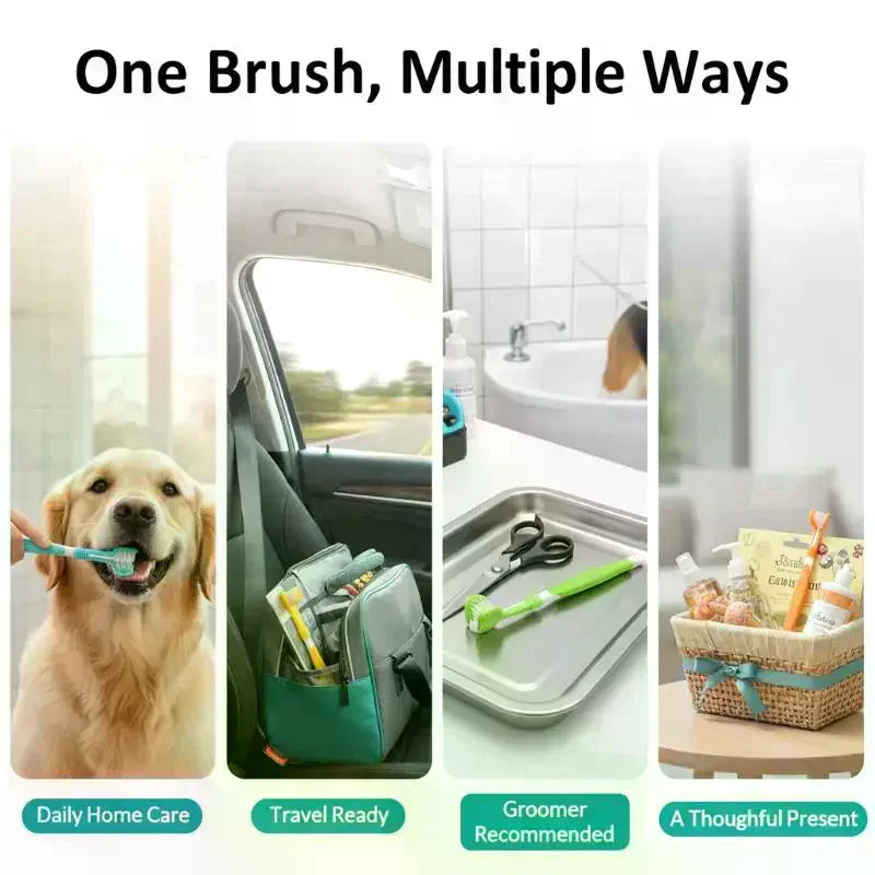 3-Sided Pet Toothbrush | Soft Bristles for Dogs & Cats Pet Toothbrush Peaceful Pleasures Health and Wellness