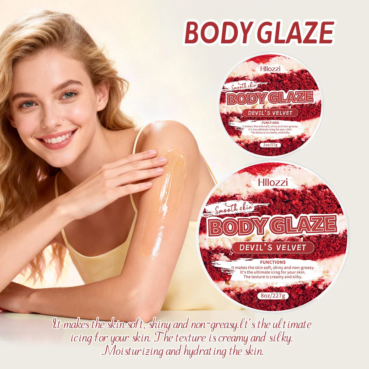 Red Velvet Body Glaze – Moisturizing Skin Tone Evening Cream