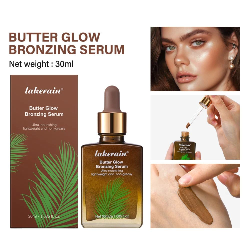 Butter Glow Bronzing Serum Innovative Nourishing Skincare Bronzing Drops for Radiant Natural Sunkissed Complexion Sunkissed Glow Peaceful Pleasures Health and Wellness
