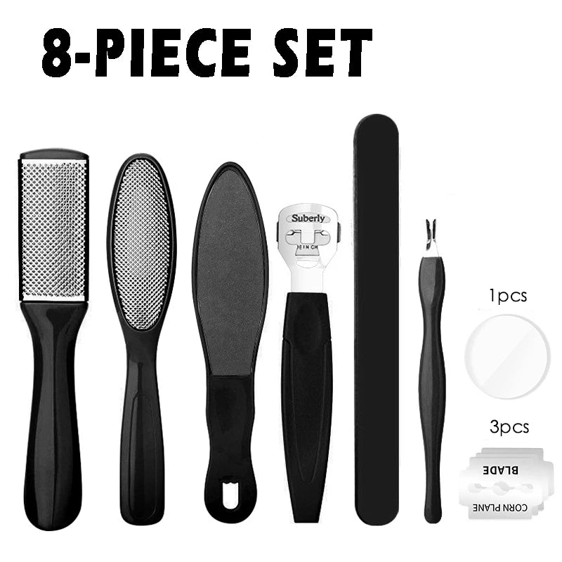 10-in-1 Stainless Steel Pedicure Set | Callus Remover Foot File