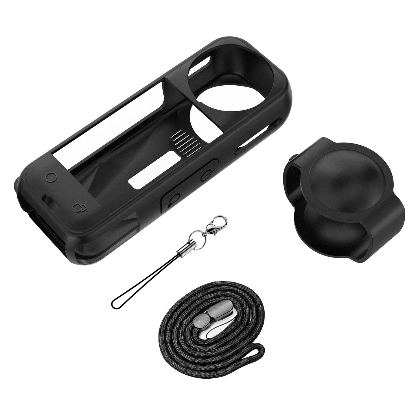 Insta360 X5 Silicone Case & Lens Cap Protector Cover Set
