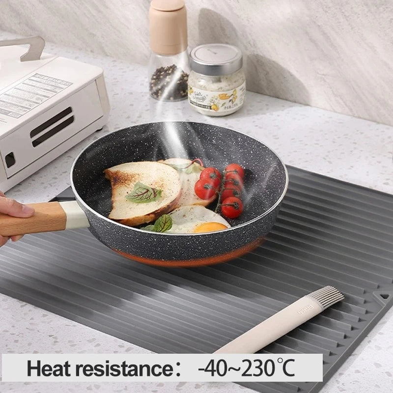 Silicone Dish Drying Mat for Kitchen Counter-Eco Friendly Food Grade Silicone Drying Mat,Easy to Clean Heat Resistant Dish Mat Peaceful Pleasures Health and Wellness