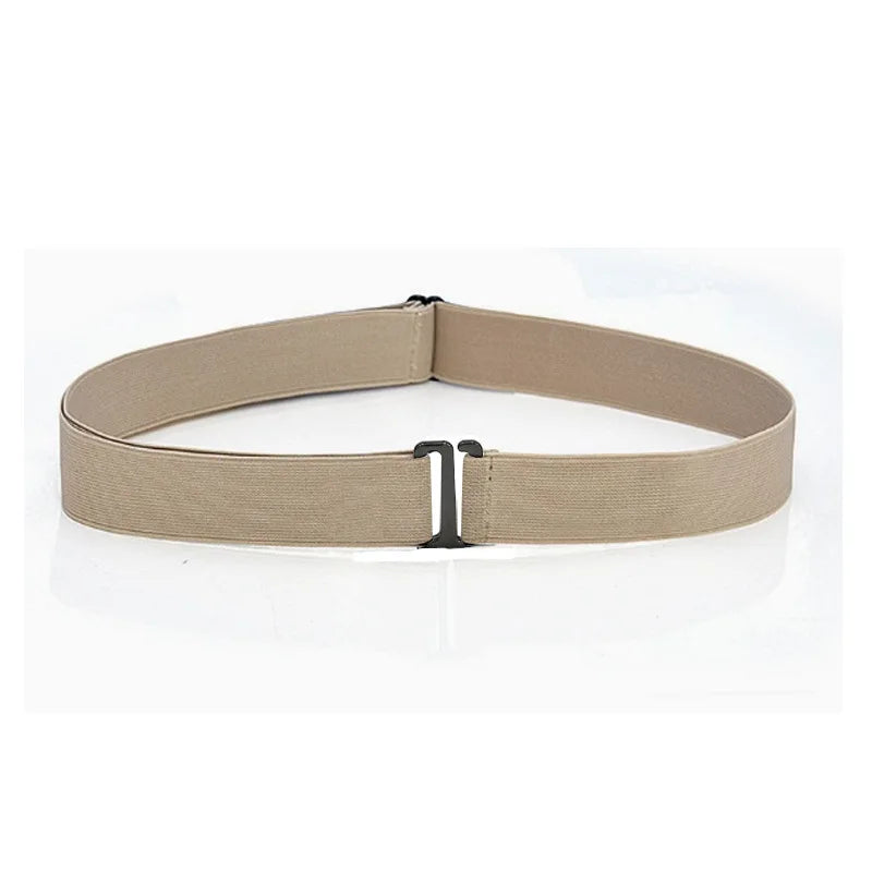 New Waistband Women Invisible Belt Buckle Nylon Comfortable Elastic Belt for Women Men Adjustable No Show Web Belt for Jeans Peaceful Pleasures Health and Wellness khaki