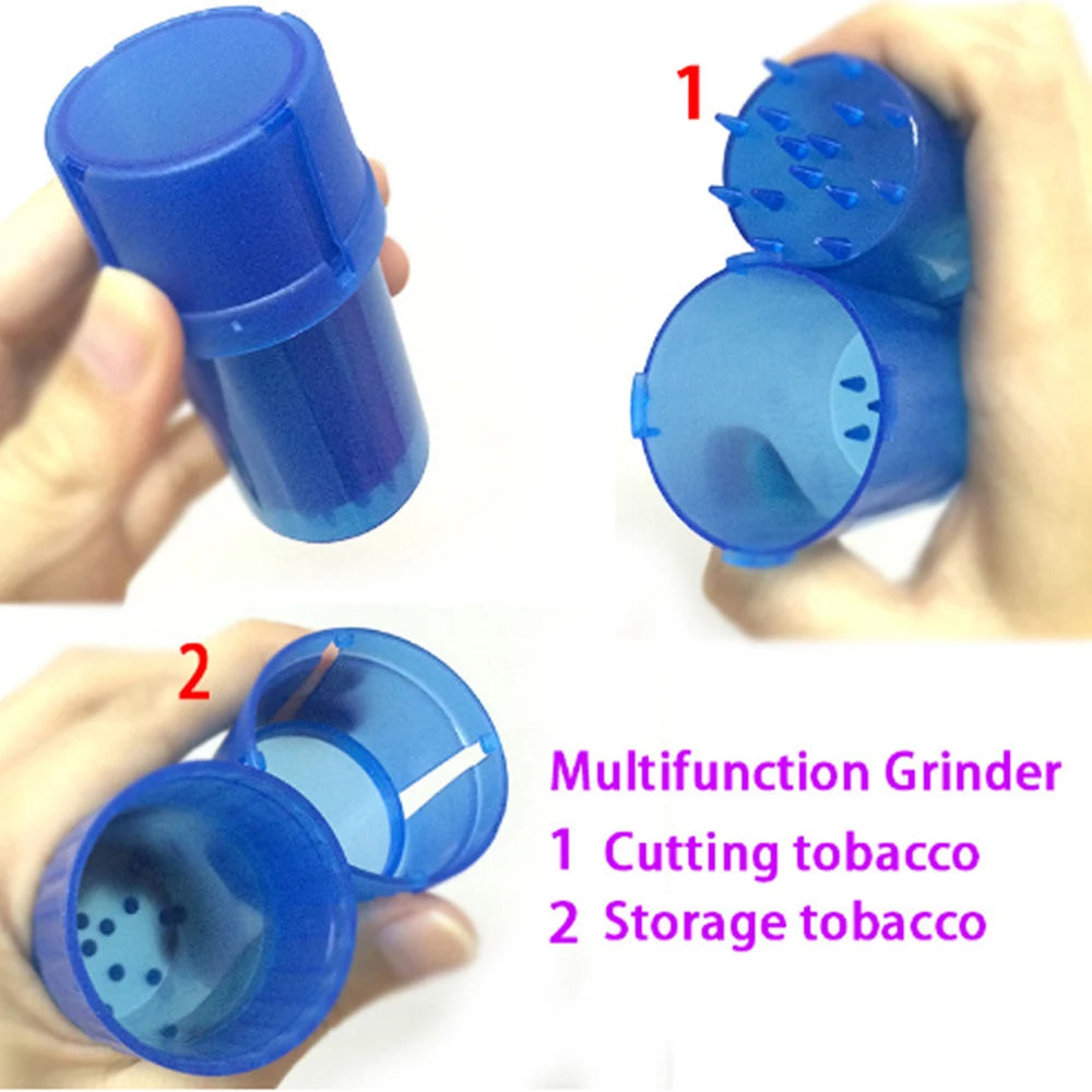 1pcs Plastic Grinder With Storage Box Function 40mm Diameter Tobacco Herb Crusher Smoke Grinders Smoking Accessories Amoladora Peaceful Pleasures Health and Wellness