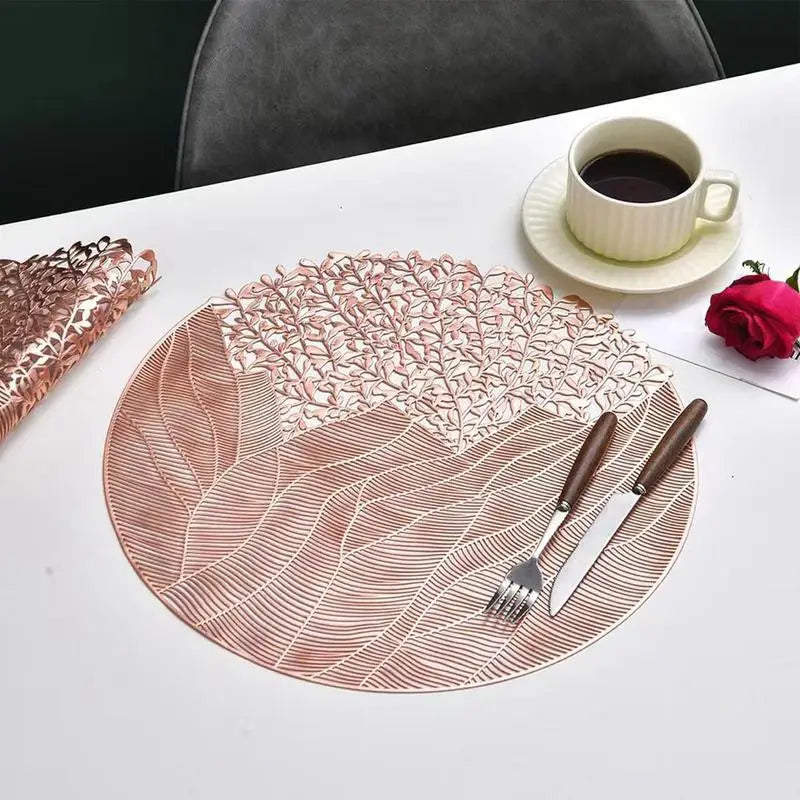 Flower Round Placemats Set of 3 – 15.7" PVC Heat-Resistant