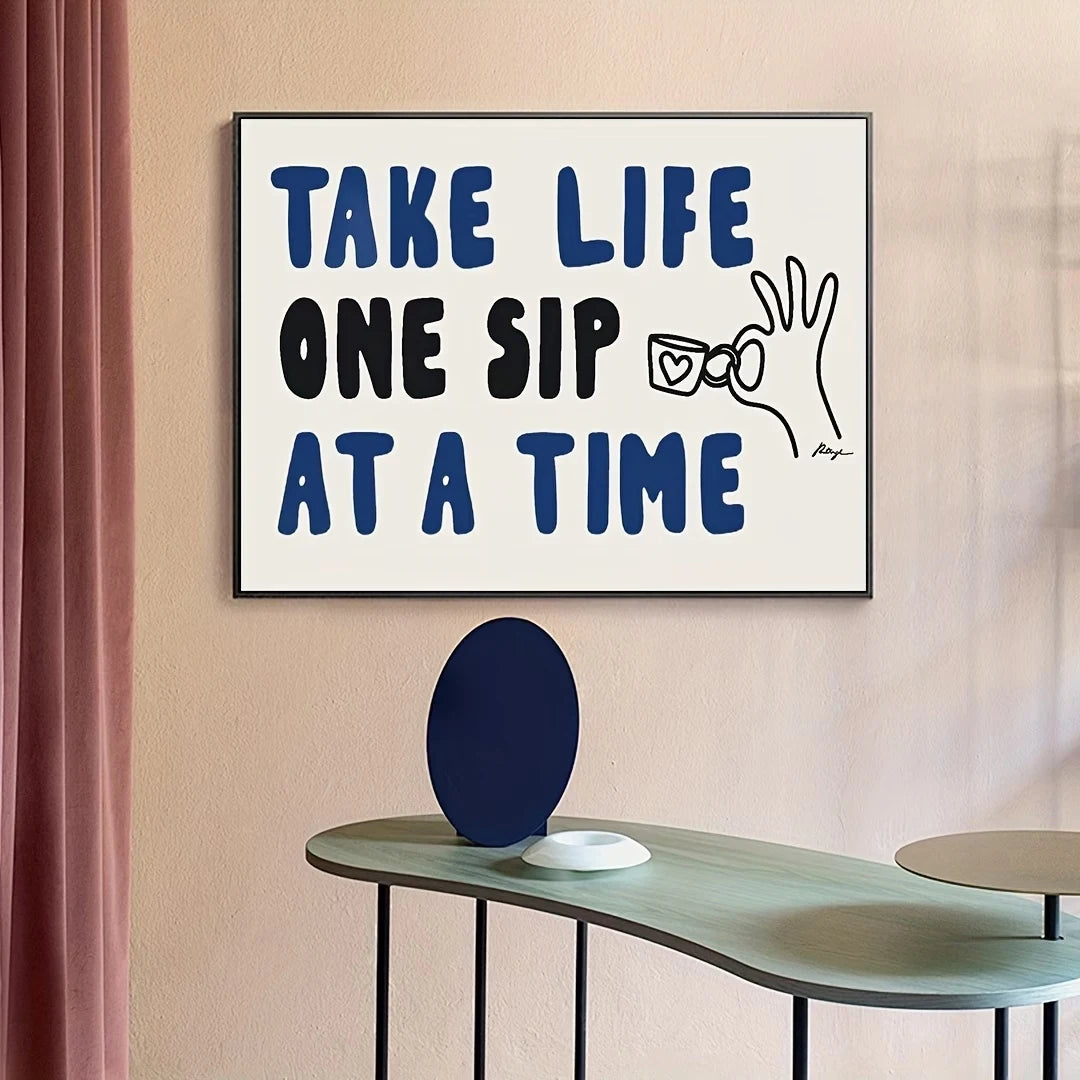 "Take Life One Sip At A Time" Coffee Canvas Wall Art Print Canvas Wall Art Print Peaceful Pleasures Health and Wellness