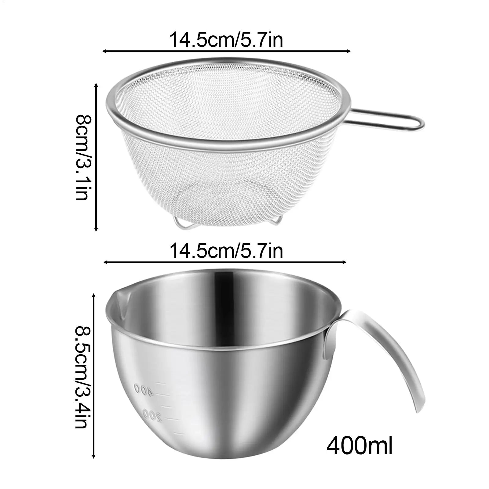 Salad Bowl With Strainer Stainless Steel Mixing Baskets With Handle 400ml Washing Bowls With Colander For Kitchen Home Apartment Peaceful Pleasures Health and Wellness