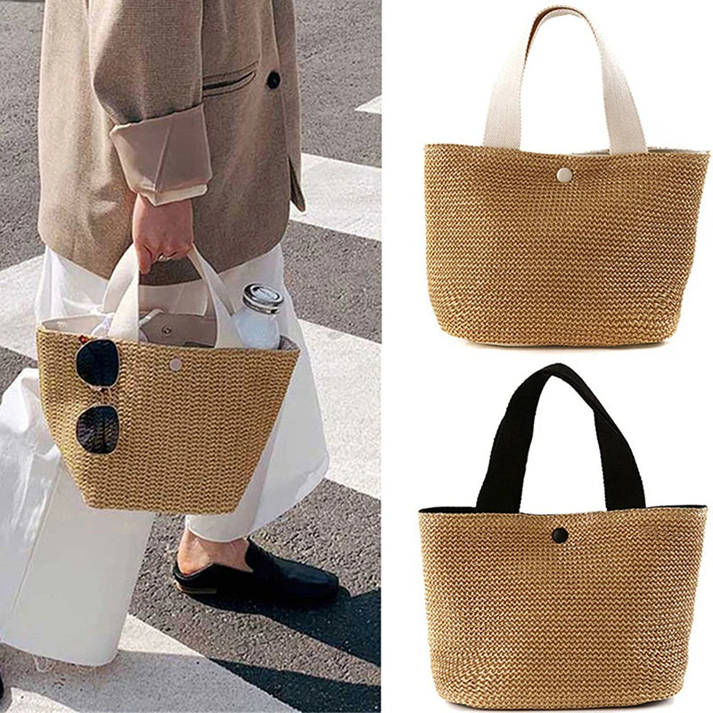 Women's Straw Woven Beach Tote Bag – Boho Shoulder Handbag Woven Tote Bag Peaceful Pleasures Health and Wellness