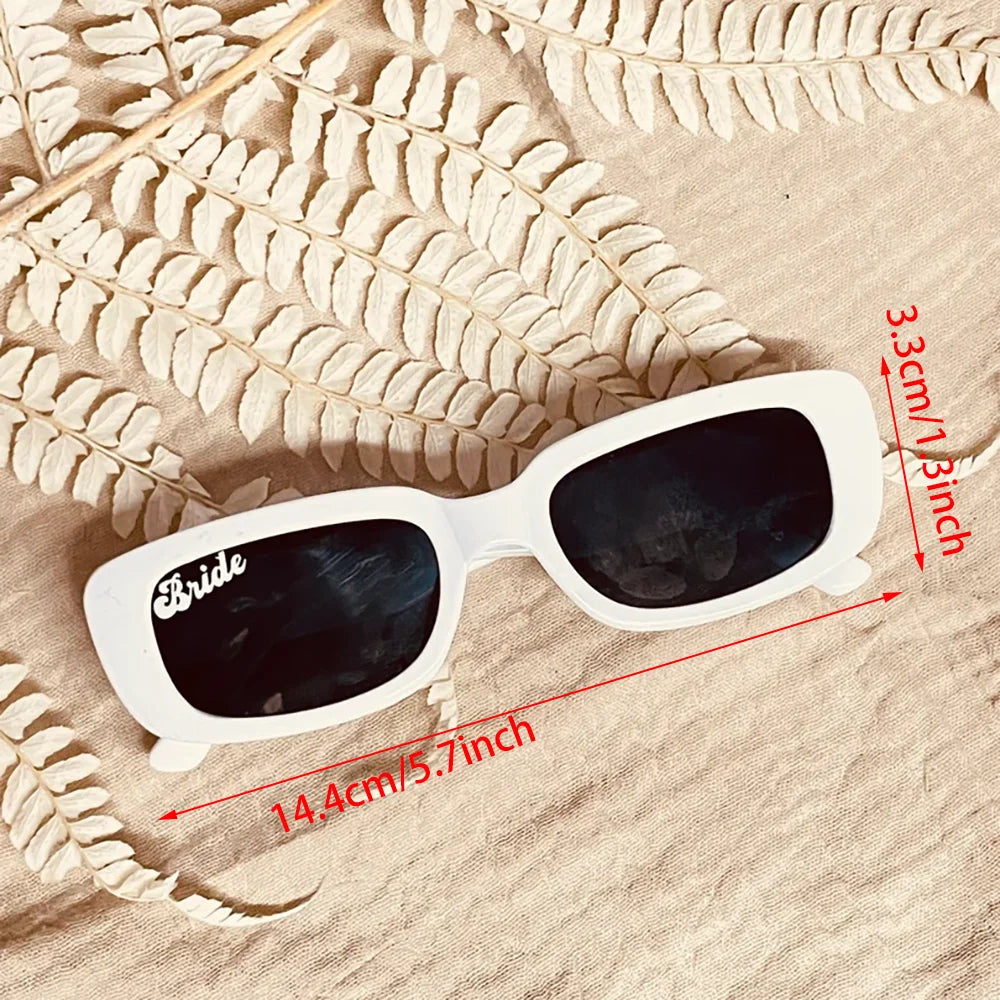 Y2K Rectangle Bridesmaid Sunglasses | Bachelorette Party Bride