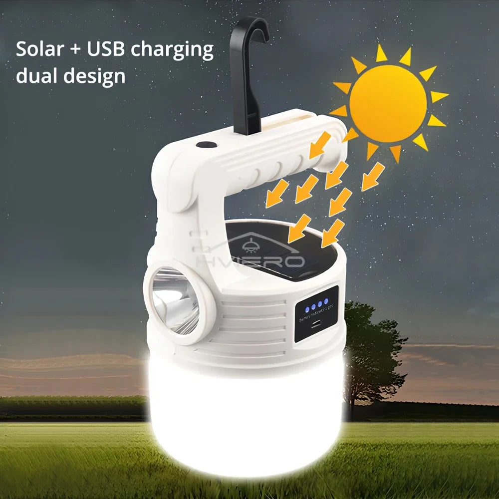 Solar LED Camping Lantern 24/42 LED IP65 USB Rechargeable