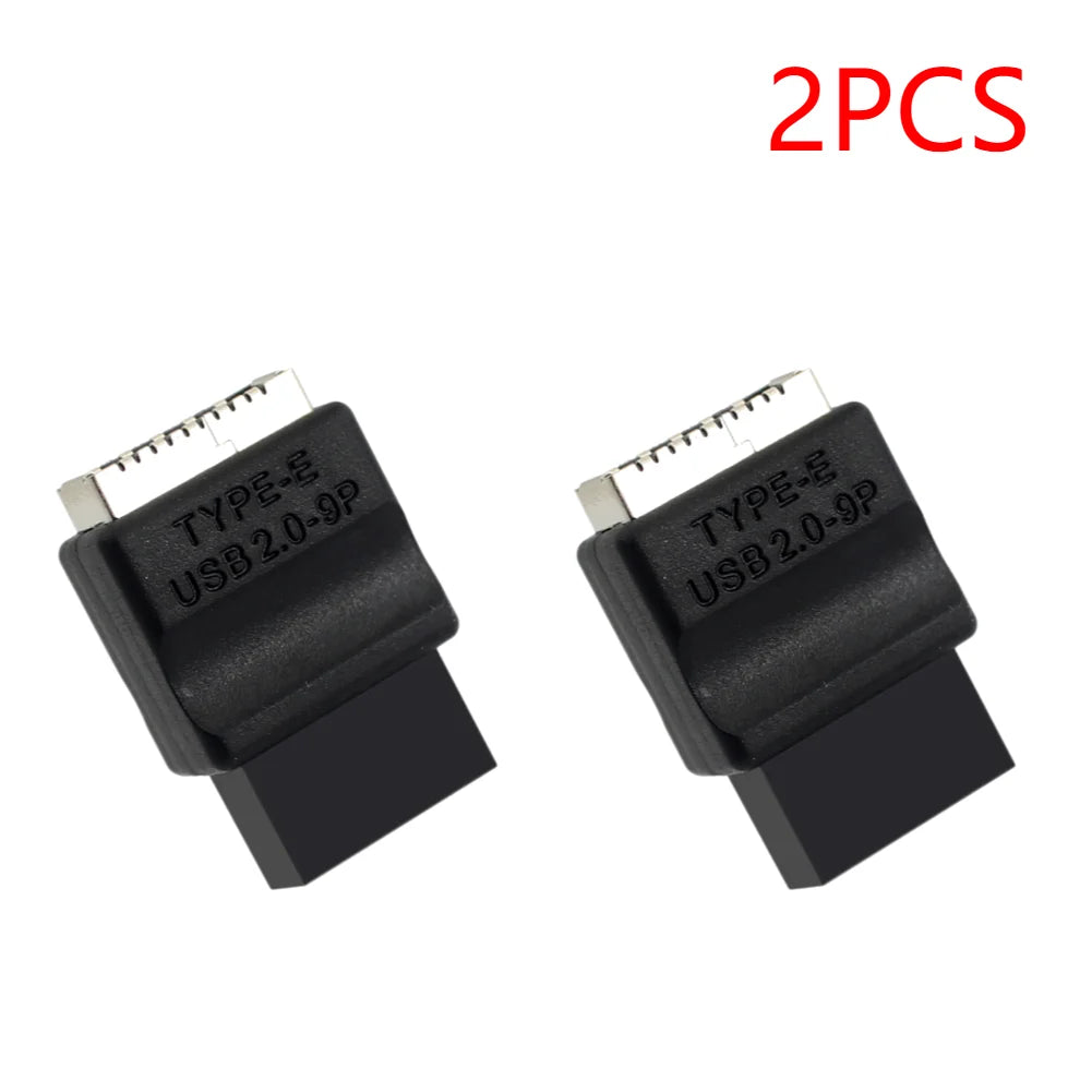 Motherboard USB 2.0 9-Pin To Type-E Front Panel Header Extension Adapter Male To Female Adapter for Desktop PC Peaceful Pleasures Health and Wellness 2PCS