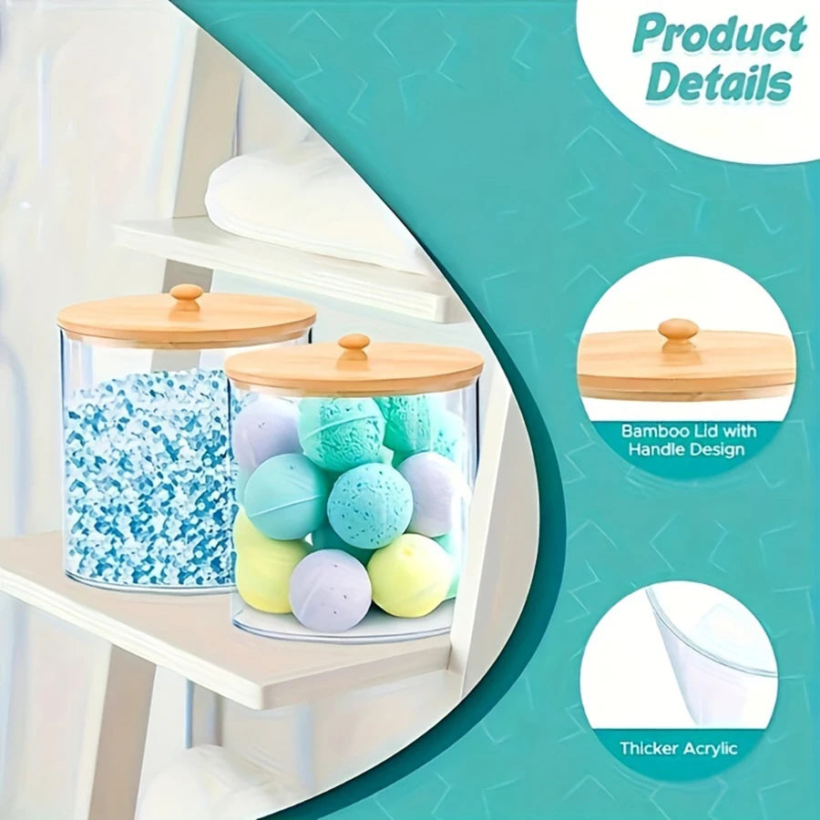 2 Pack Laundry Detergent Pods Container for Organizing Plastic Laundry Organization Storage Bathroom Jar Container for Detergent Peaceful Pleasures Health and Wellness