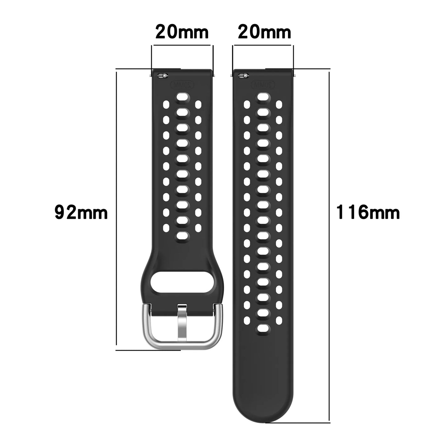 Amazfit Active 2 Silicone Watch Band – Breathable 20mm Strap Peaceful Pleasures Health and Wellness