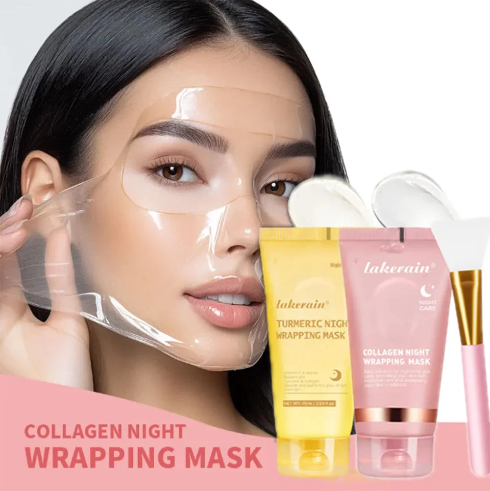 Collagen & Turmeric Overnight Wrapping Mask Set | 3-Piece