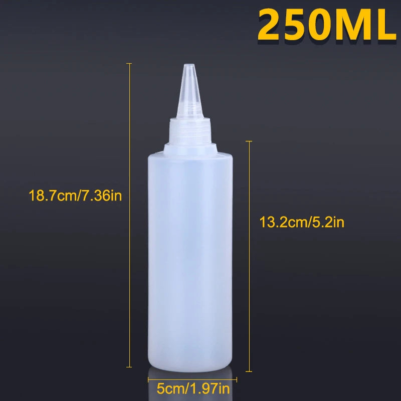 10-1000ML Empty Plastic Squeeze Dropper Bottle With Screw Cap Semi-transparent Eyes Liquid Ink Oil Paint Pigment Container Peaceful Pleasures Health and Wellness 250ml