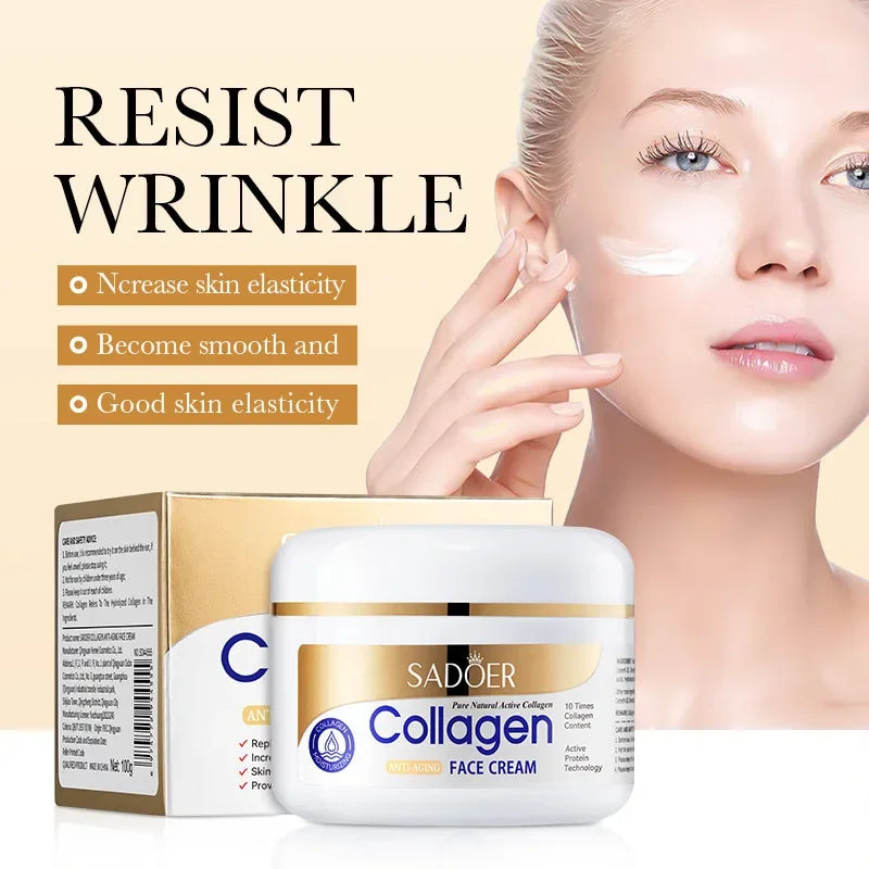 SADOER Collagen Firming Face Cream – Moisturizing 100g Peaceful Pleasures Health and Wellness