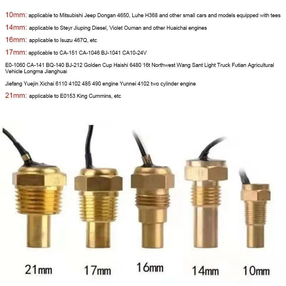 50K Water Temperature Sensor 12V/24V Universal NPT Fit