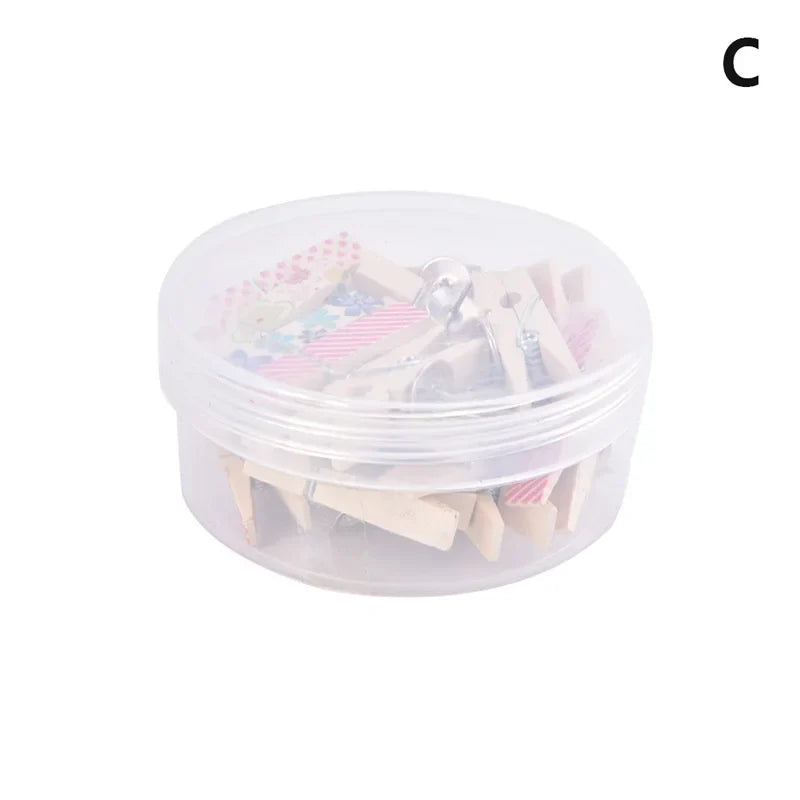 20-Pack Wooden Clip Push Pins for Cork Boards & Bulletin Boards