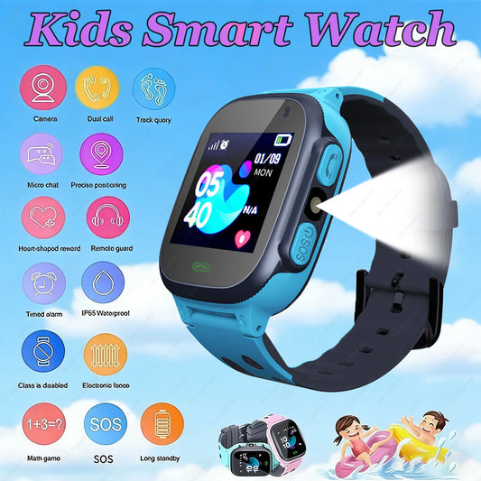 Kids Smart Watch Flashlighfor Children Real Time Positioning SOS Waterproof Video Call GPS Safety Footprint Tracker Watch 2026 Peaceful Pleasures Health and Wellness