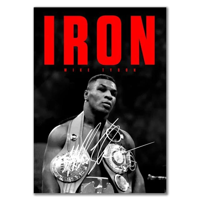Mike Tyson Muhammad Ali Boxing Canvas Wall Art Motivational Poster