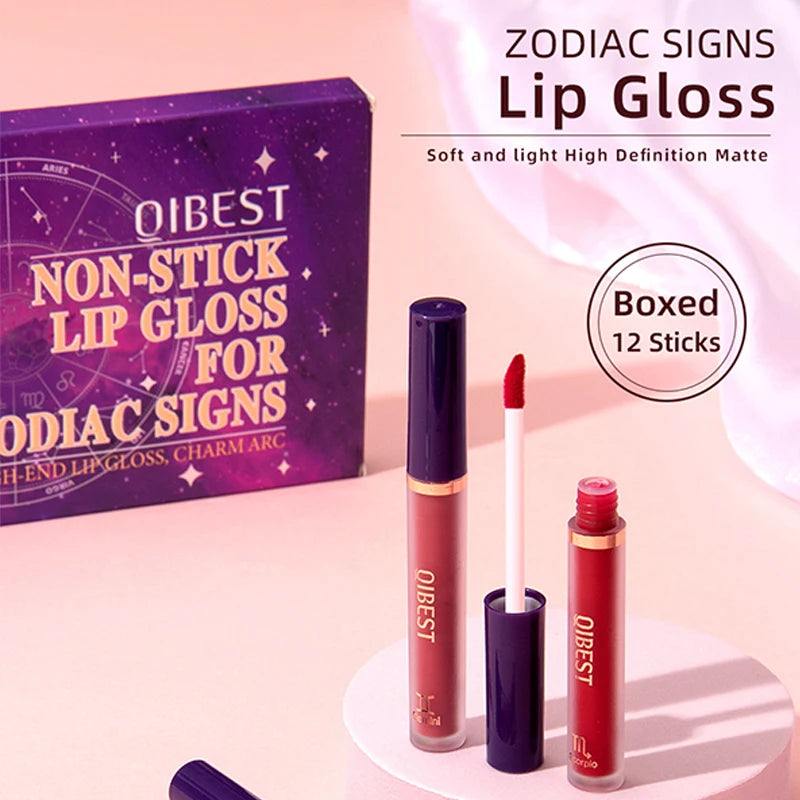 12-Piece Lip Gloss Set, Non-Stick, Non-Fading, Durable Liquid Lipstick with Gift Box - Perfect Makeup Gift for Friends and Famil Peaceful Pleasures Health and Wellness