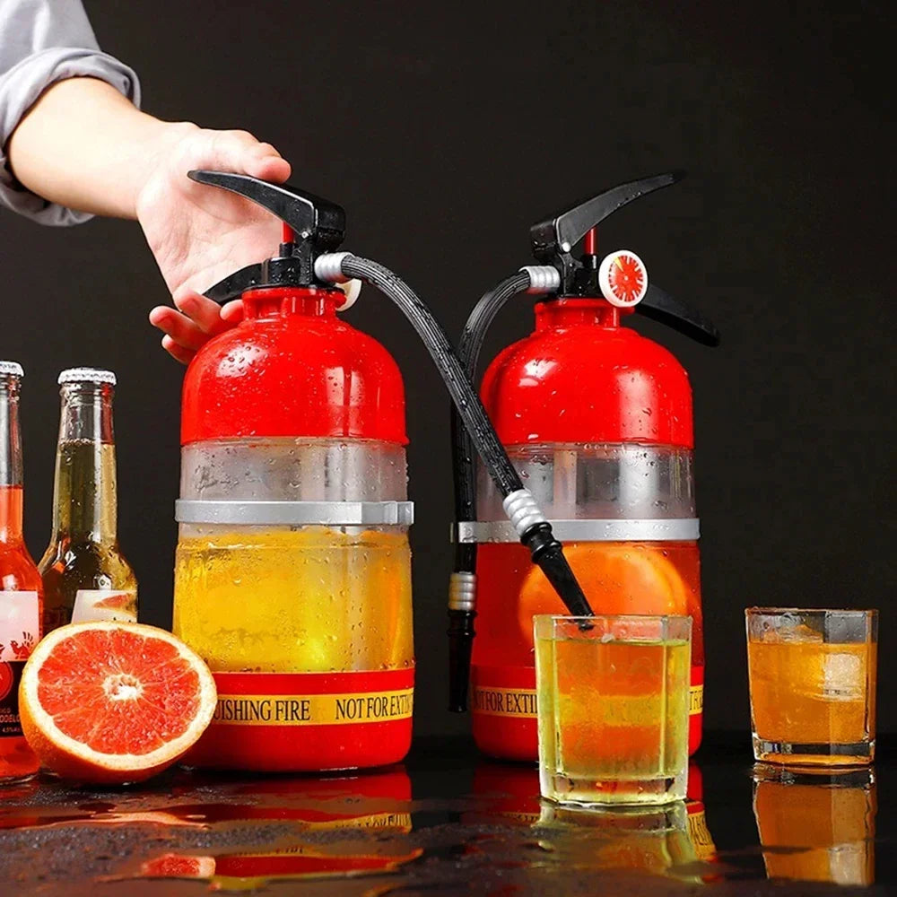 1.5L Creative Fire Extinguisher Drinking Barrel [No cup]Wine Divider Cannon Portable Beverage Beer Drink Dispenser For Party Bar Peaceful Pleasures Health and Wellness