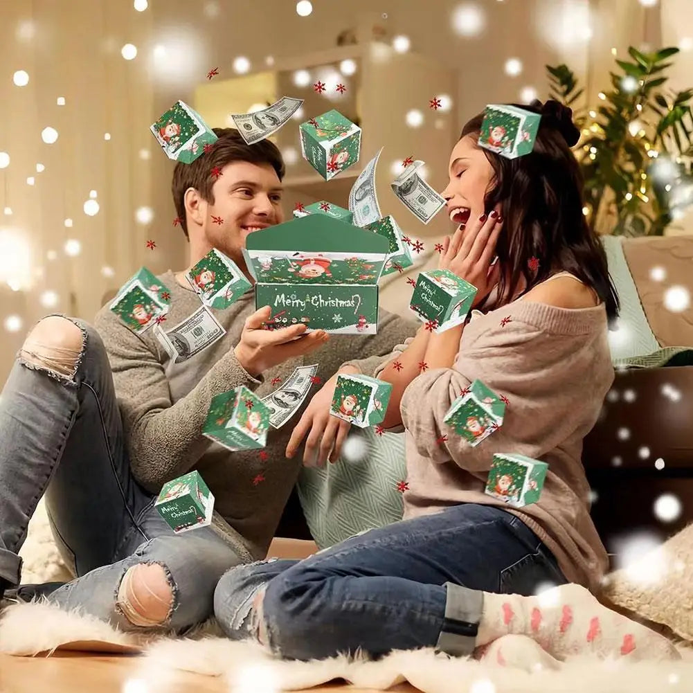 Christmas Popular Surprise Jumping Gift Box - Folding Bouncing Red Envelope Style Creative Present Box For Christmas Birthday Peaceful Pleasures Health and Wellness