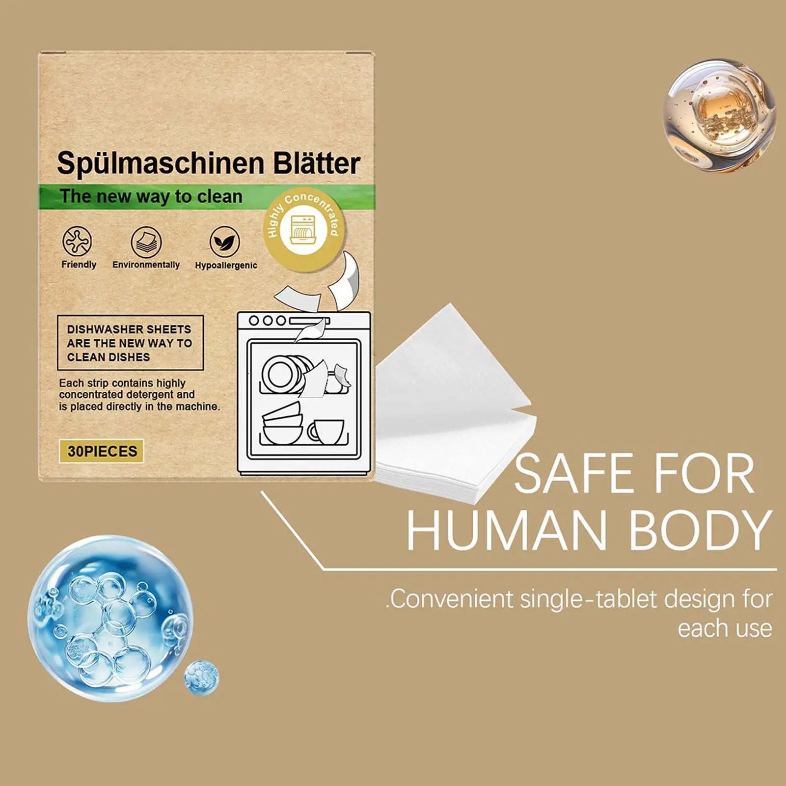Natural Dishwasher Cleaning Sheets 30-Pack | Eco Strip Pods Alt Dishwasher Cleaning Sheets Peaceful Pleasures Health and Wellness