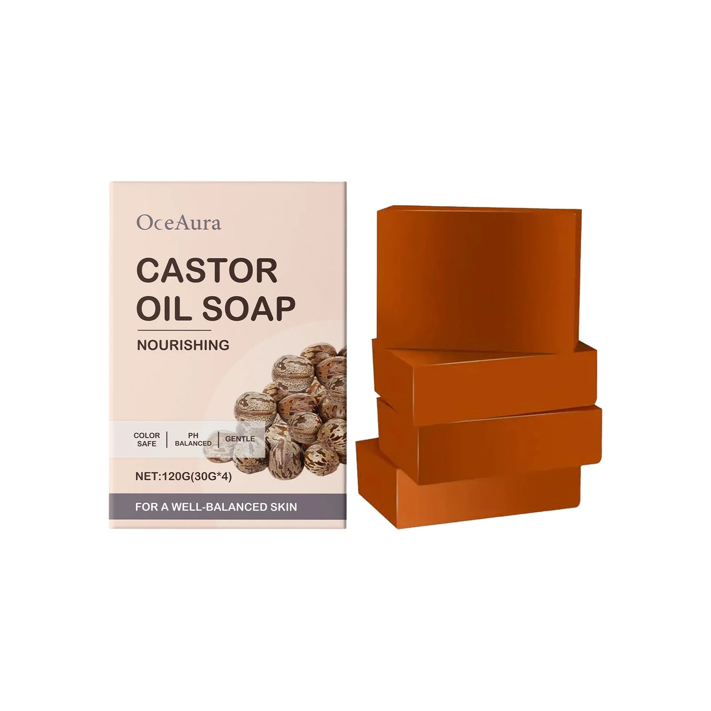 OceAura Castor Oil Shampoo Bar – 3-in-1 Natural Cleansing Bar