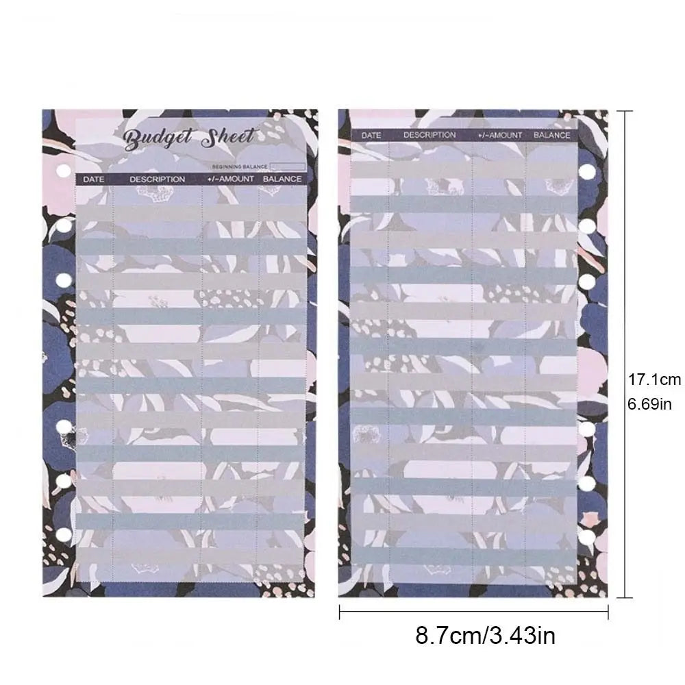 12Sheets A6 Loose Leaf Refill Budget Paper Flower Fruit Pattern Expense Tracker Refill Binder Paper Budget Binder Paper Refill Peaceful Pleasures Health and Wellness