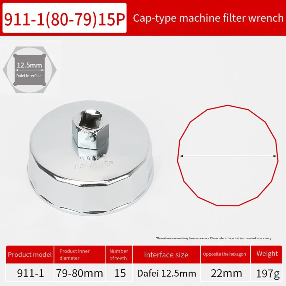 64–89mm Oil Filter Removal Wrench | 1/2" Square Drive Tool