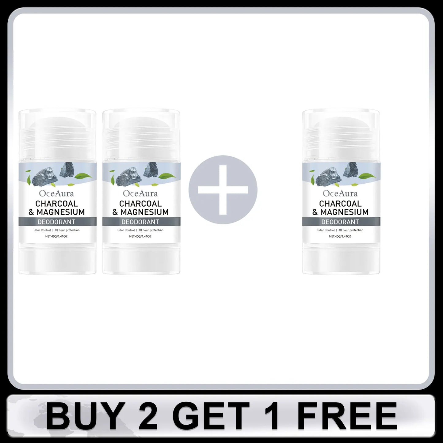 OceAura Charcoal Deodorant Stick – Unisex Underarm Freshness