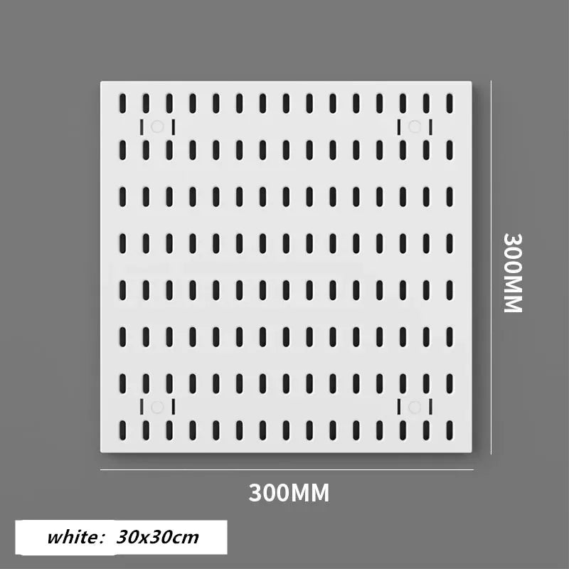 Home Pegboard Wall Hole Board Panels Decor Organizer Holder Mounting Display DIY Tool Storage Rack Bathroom Kitchen Hang Board Peaceful Pleasures Health and Wellness white 30x30cm