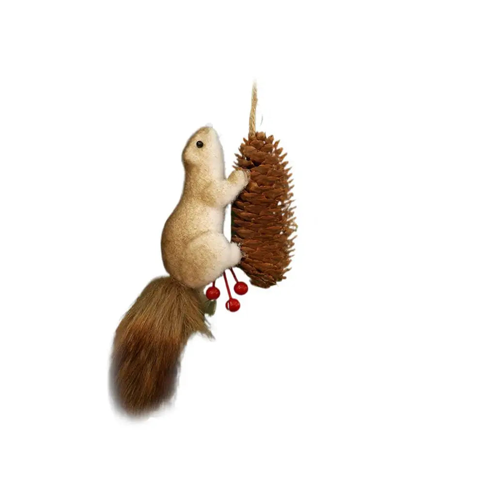 1Pcs Cute Squirrel Doll Ornament Realistic Squirrel Ornament Christmas Decorations Christmas Tree Pendant Home Decoration Peaceful Pleasures Health and Wellness D