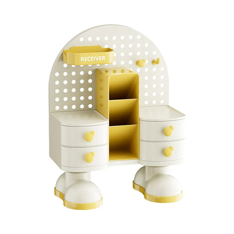 Multifunctional Desktop Organizer – Drawer, Pegboard & Compartments