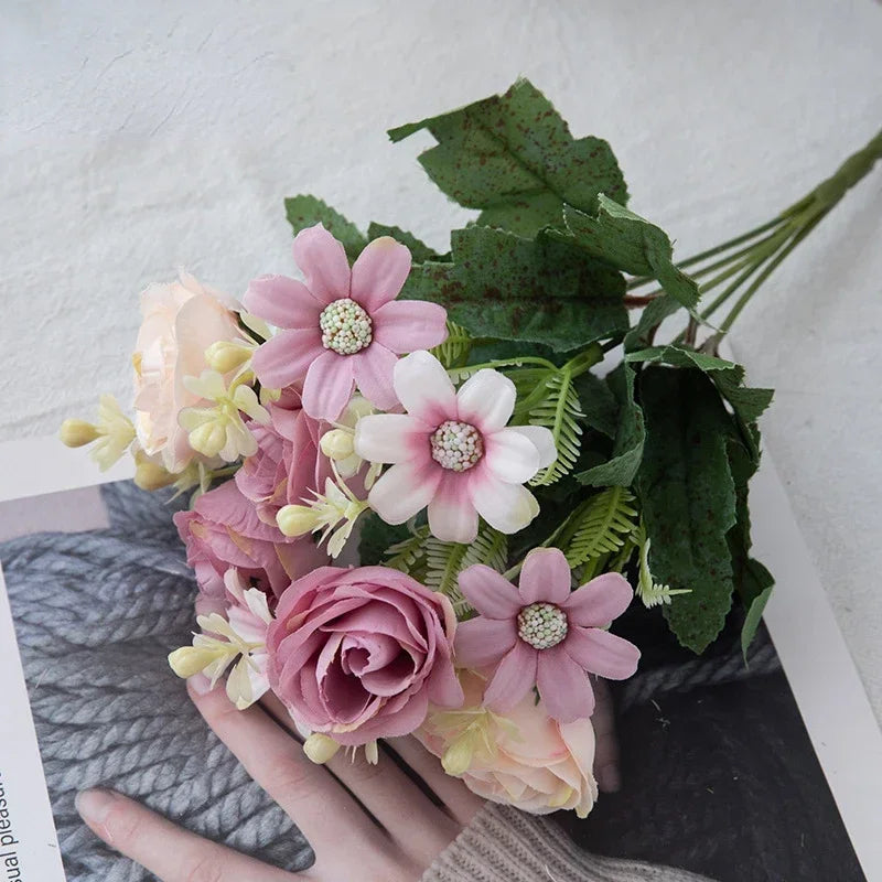 Silk Rose Artificial Flower Bouquet | Wedding & Home Decor