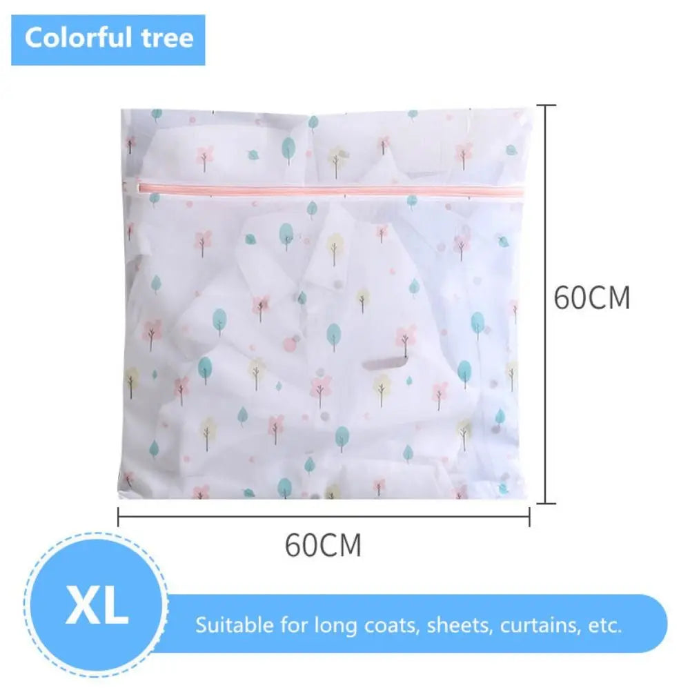 New Colorful Small Tree Laundry Bag Sock Zippered Bra Storage Bags Mesh Polyester Underwear Care Bra Peaceful Pleasures Health and Wellness 60x60cm